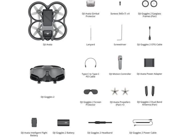 DJI Avata Pro-View Combo (DJI Goggles 2) - With Motion 2 First-Person View Drone UAV Quadcopter with 4K Stabilized Video, Built-in Propeller Guard, With 128gb Micro SD, Backpack, Landing Pad and More