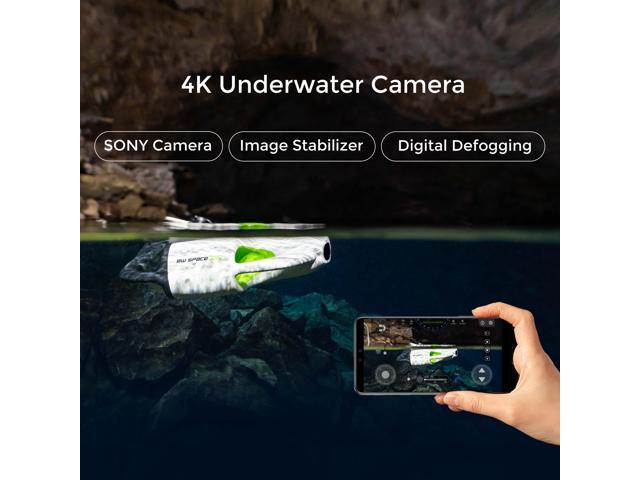 Youcan Robot BW Space Pro Professional Underwater Drone with Camera 4K UHD Image 1080P Stable Signal Transmission, Remote Control, 330ft Diving Depth,ROV,150M Tether