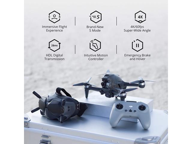 DJI FPV Combo - First-Person View Drone UAV Quadcopter with 4K Camera, S Flight Mode, Super-Wide 150?? FOV, HD Low-Latency Transmission, Emergency Brake and Hover