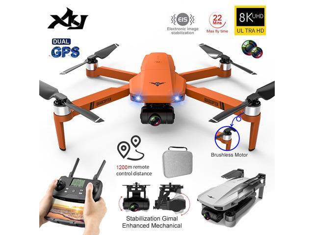 KF102 GPS Drone 8K HD Camera 2-Axis Gimbal Professional Anti-Shake Aerial Photography Brushless Foldable Quadcopter 1.2km Gray 8K 1 Battery