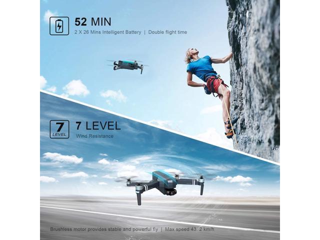 DEERC DE22Pro GPS Drone with 4K Camera 2-axis Gimbal, EIS Anti-Shake, 5G FPV Transmission, Brushless Motor, 52 Mins Flight with Carry Case