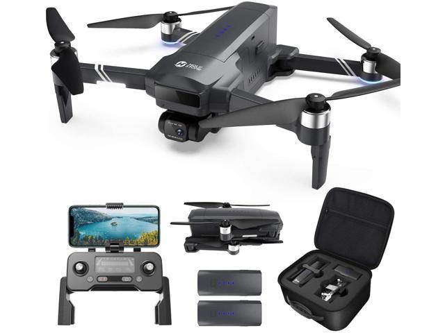 Holy Stone HS600 Drone with 4K Camera 2-Asix Gimbal EIS 3KM FPV-Drone with 2 Batteries Brushless Motor Color Black