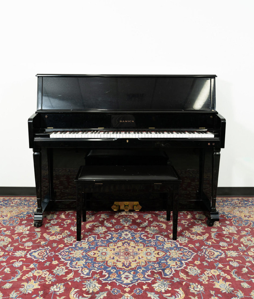 Samick 46 SU147 Upright Piano Polished Ebony SN: IPC00766