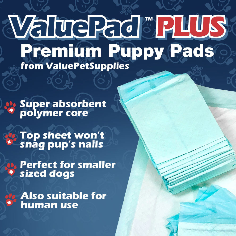 ValuePad Plus Puppy Pads, Small 17x24 Inch, 300 Count - Premium Pee Pads for Dogs, Tear Resistant, Super Absorbent Polymer Gel Core, 5-Layer Design 